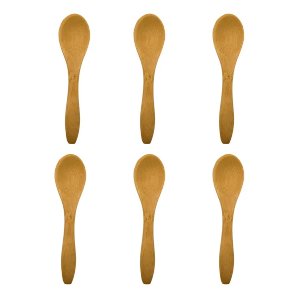 Set X6 Copetineros De Vidrio Y Madera Con Cucharitas Transparente