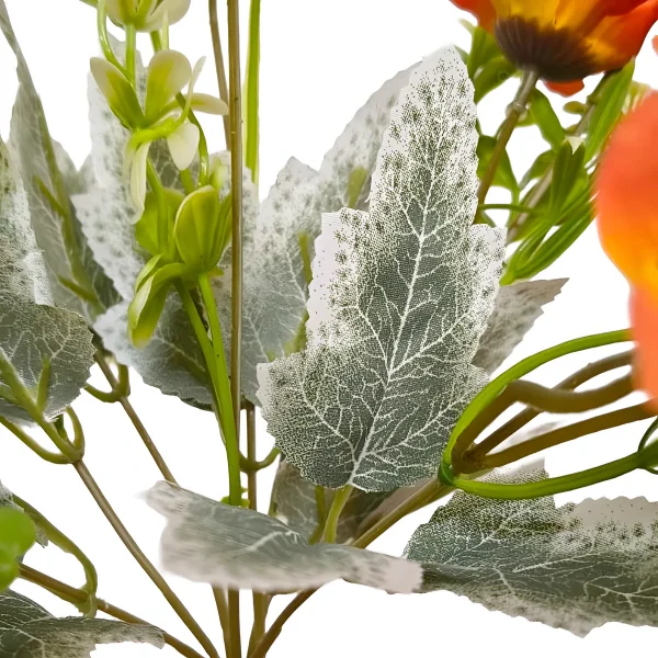 Ramo De Flores Artificiales Dalia 30cm Decoración Hogar Naranja