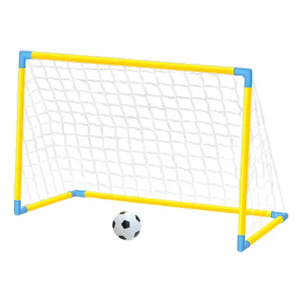 Arco De Futbol Desarmable Infantil Con Pelota E Inflador Color Amarillo