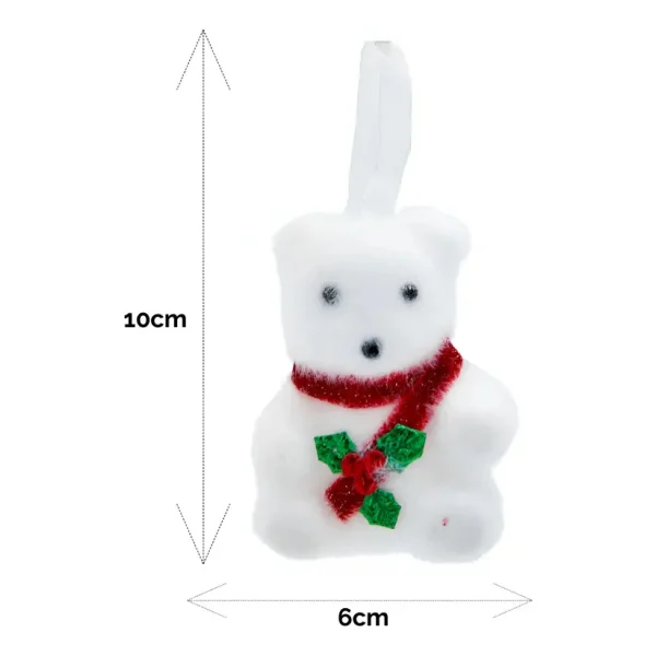 Adorno Colgante Árbol Navidad Oso X2 Decoración Navideña Blanco Colgante Oso