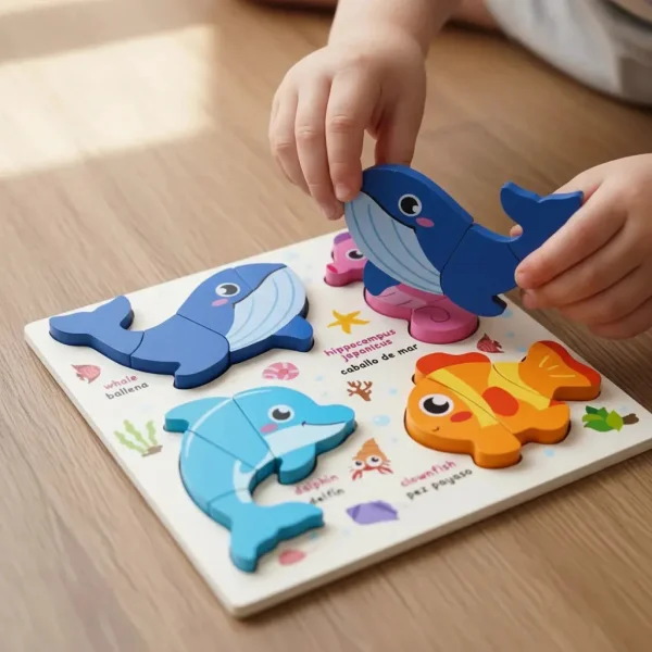 Juego De Encastre Rompecabezas 3d Madera Didáctico Niños Insectos