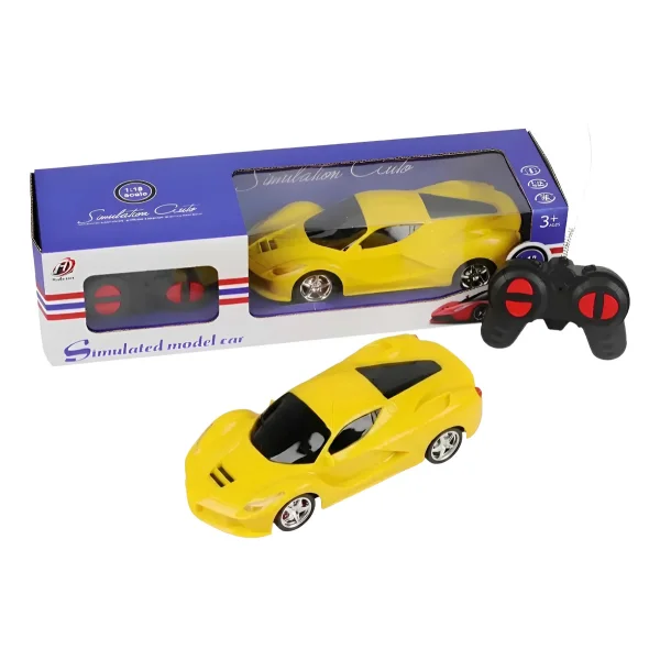 Auto Deportivo A Control Remoto Ferrari Juguete Escala 1:18 Amarillo