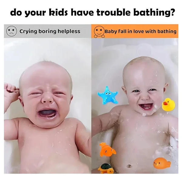 Juguetes Baño Para Bebe 6 Unidades Goma Plastico