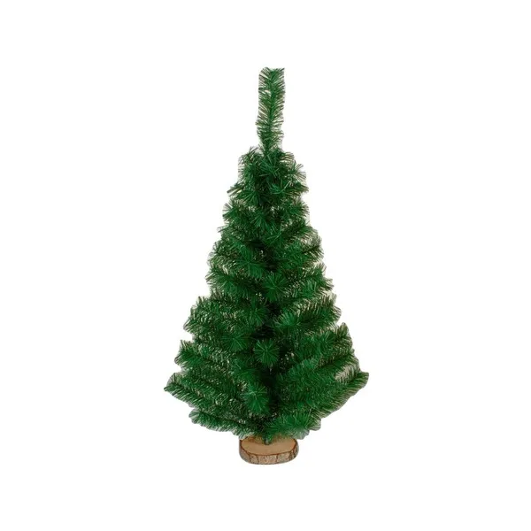Arbolito De Navidad Mini 0,80mts Con Base De Tronco Natural
