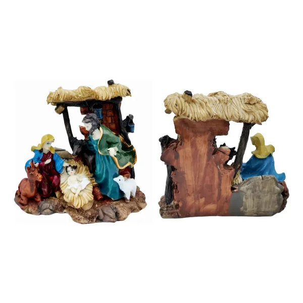 Pesebre Navideño Resina Artesanal Adorno Nacimiento Figuras