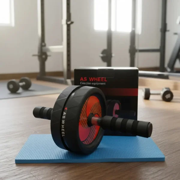 Rueda Para Abdominales + Mini Mat Antideslizante Color Negro Negro