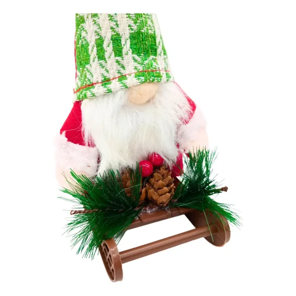 Adornos Navideños Gnomo Con Trineo Colgante Arbol De Navidad Rojo Gnomo
