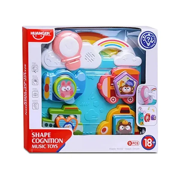 Tablero Interactivo Encastre Bebé Montessori Luz Sonido Celeste