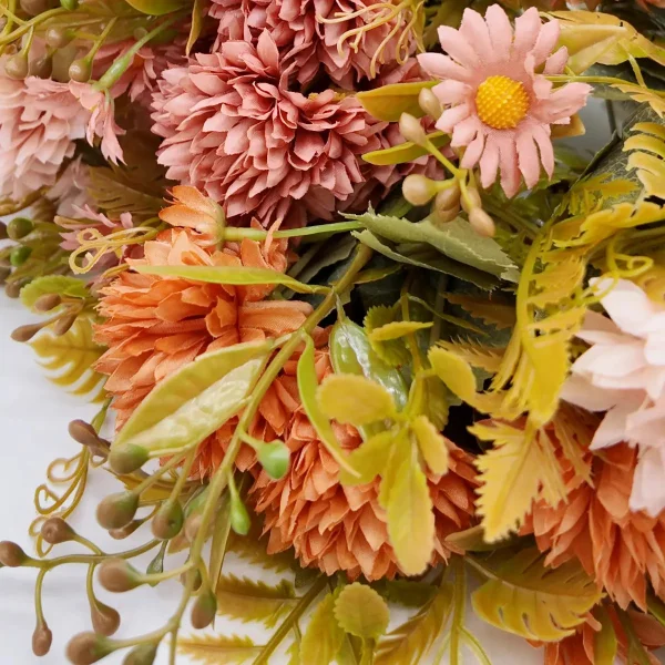 Ramo Crisantemos Flores Artificiales 30cm Decoracion X1