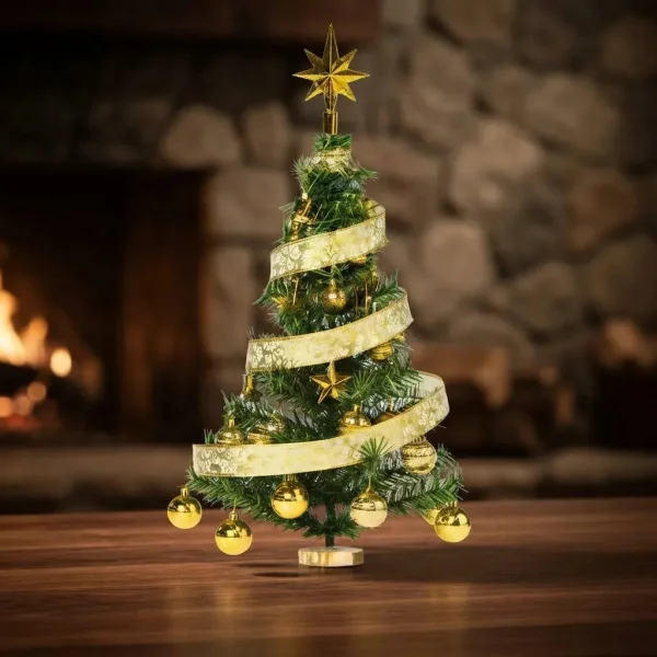 Árbol Navidad Fabesa 80cm Verde Mini Pino Deco Incluye 30 Adornos