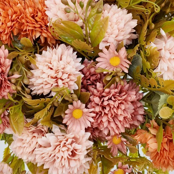 Ramo Crisantemos Flores Artificiales 30cm Decoracion X1