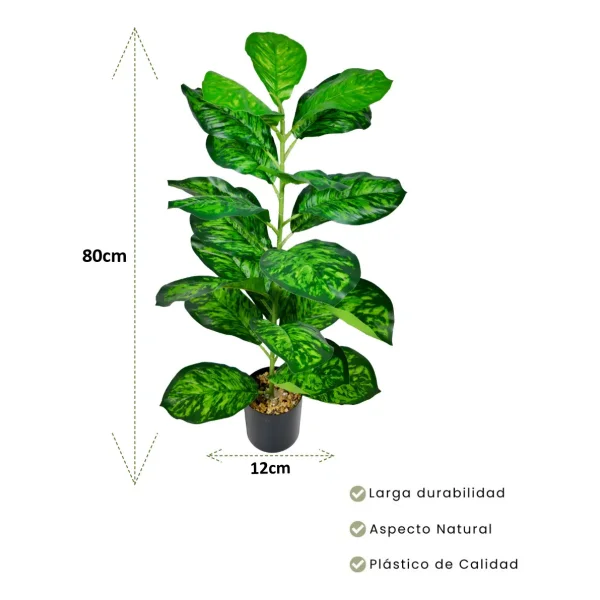Planta Artificial Con Maceta 80cm