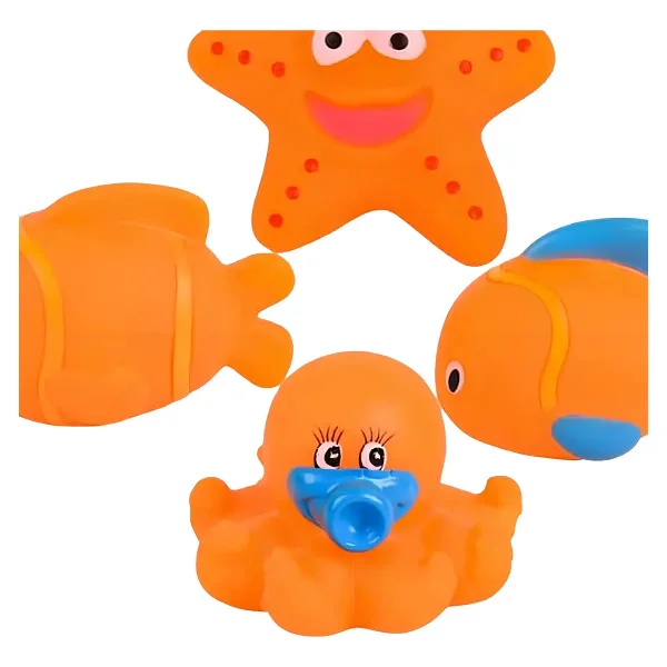 Juguetes Baño Para Bebe 6 Unidades Goma Plastico
