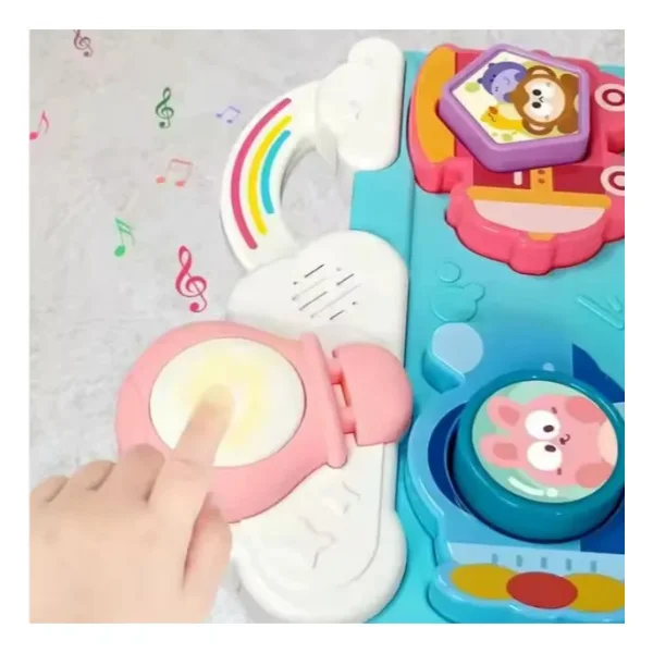 Tablero Interactivo Encastre Bebé Montessori Luz Sonido Celeste