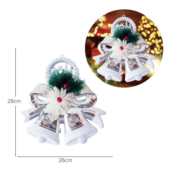 Campanas Plateadas Decoracion Navideña Adornos Para Arbol Campana