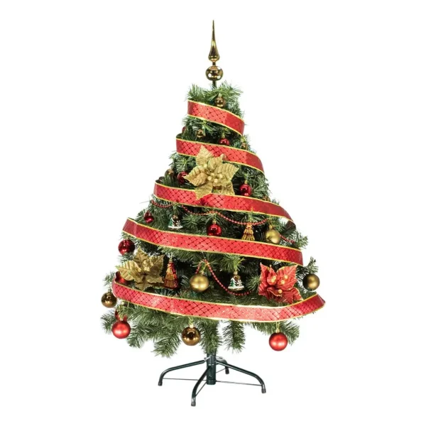  Arbol De Navidad Tronador Lujo 1,20mts Con Adornos Kit X30