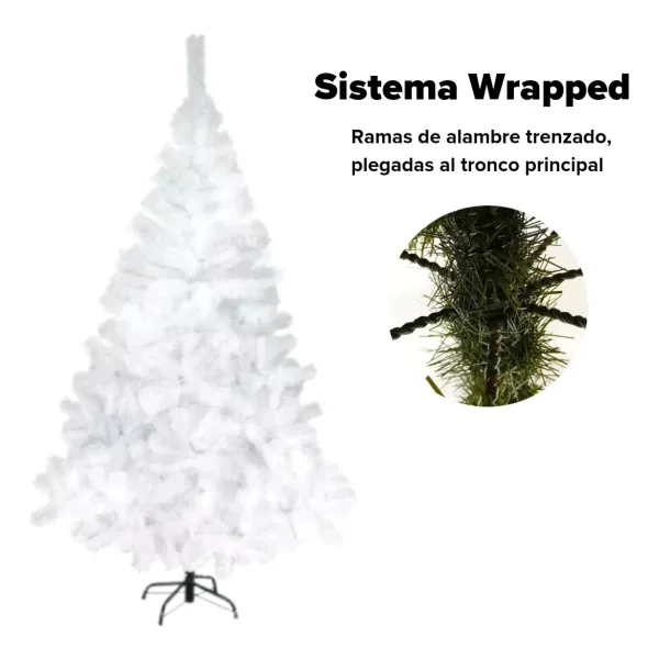 Arbol Navidad Blanco Tronador De Lujo 2.10mts Pie Metal