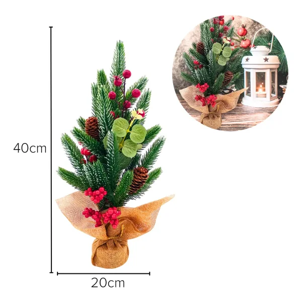 Arbol De Navidad Mini Pino Navideño De Mesa Decorado 40cm Verde