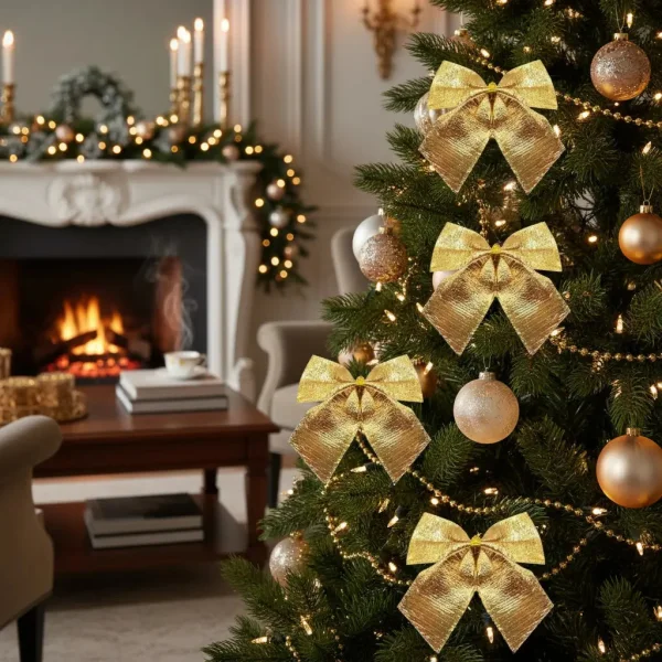 Adorno Colgante Moños X1 Decoracion Arbol De Navidad
