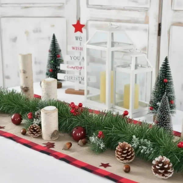 Guirnalda Boa Navidad Muerdago 9 Cm X 2 Mts Deco Navideña Verde