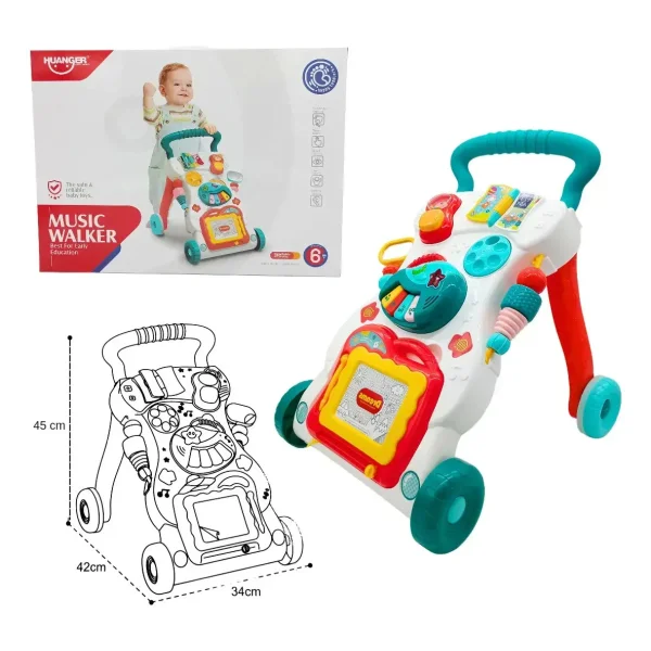Andador Musical 3 En 1 Bebe Con Luz Y Sonido