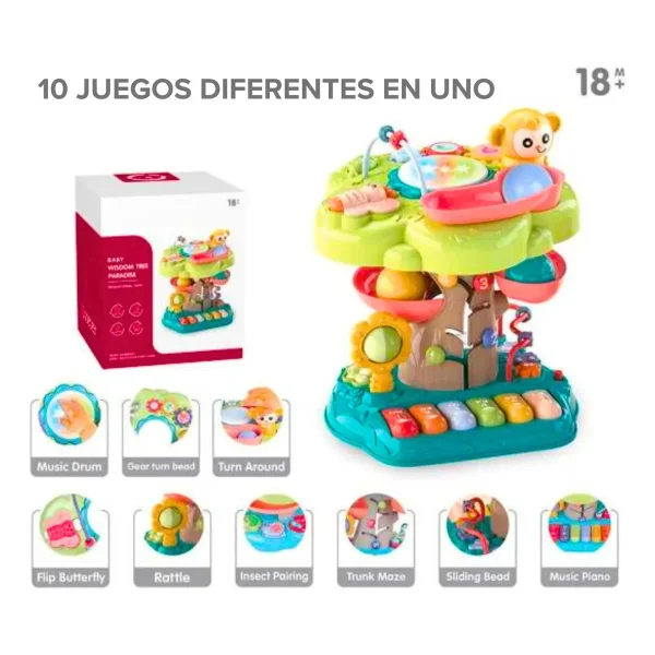 Juguete Didactico Bebe Tobogan Pelotas Laberinto Piano Luz