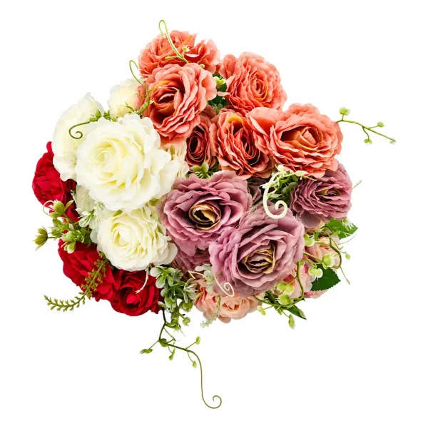 Ramo De Rosas Flores Artificiales 35cm Decoracion X1