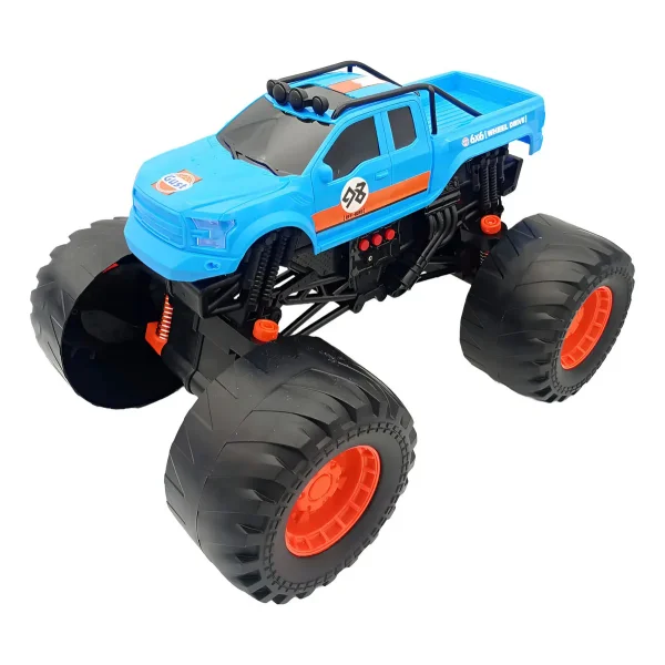 Camion Monstruo Juguete Depredador Off Road Celeste Luces