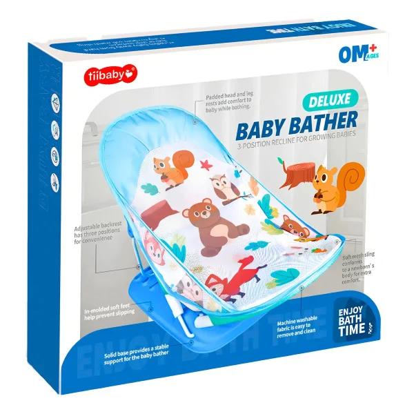 Silla De Baño Plegable Mecedora Celeste Para Bebes