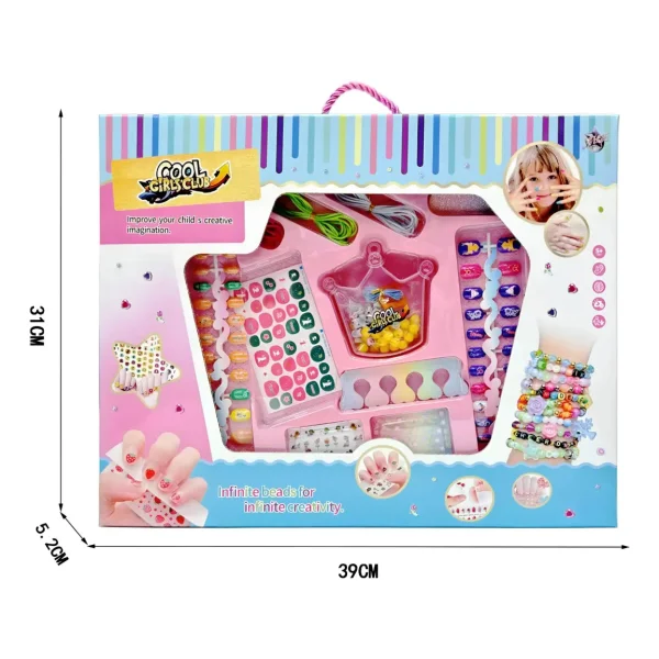 Set De Belleza Manicura Juguete 2 En 1 Uñas Bijou Pulseras