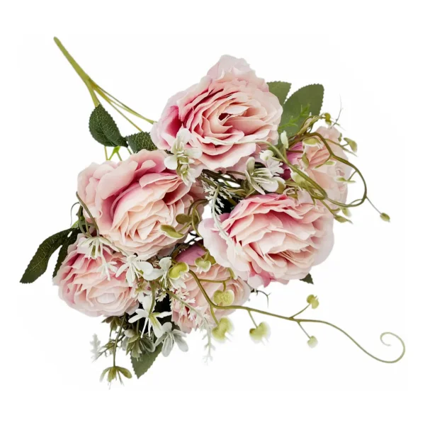 Ramo De Rosas Flores Artificiales 35cm Decoracion X1