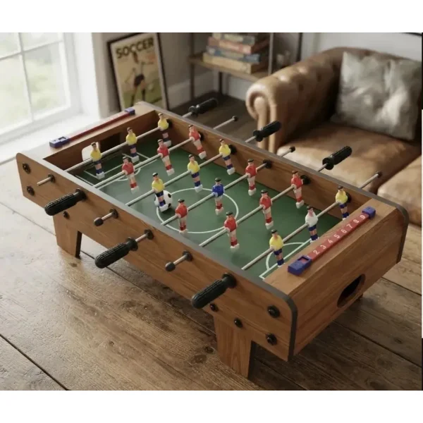 Juego De Mesa Mini Futbolito Metegol De Madera Marron