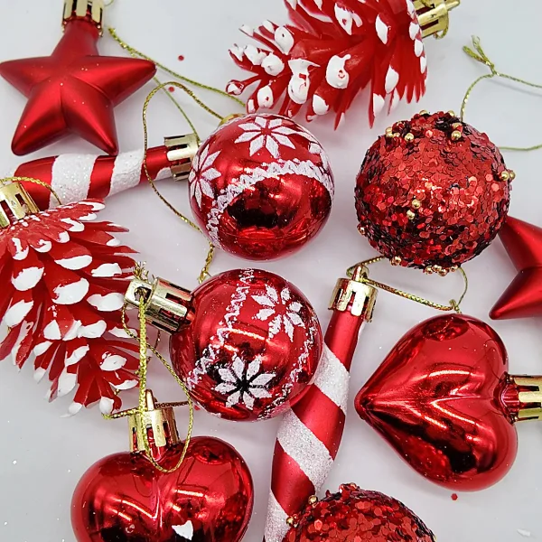 Adornos Navideños Set Decoracion 12u Surtido Navidad Bolas