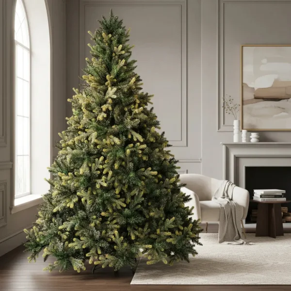 Arbol De Navidad Pino Natural Amber 2.10mts Base Metal Amber
