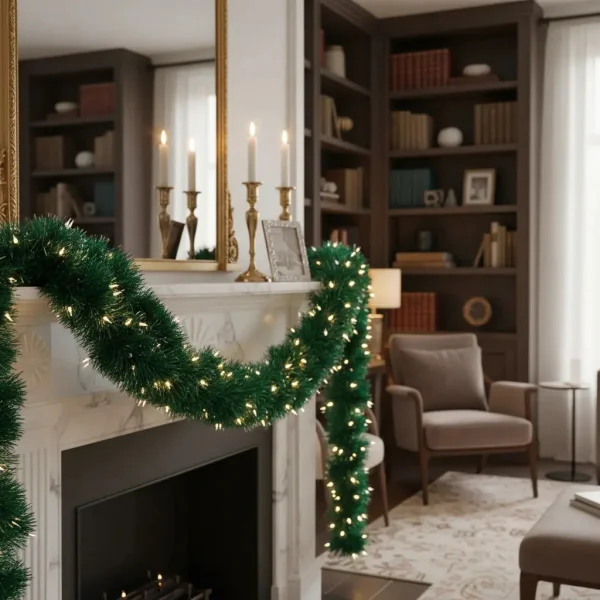 Guirnalda Boa Navidad Muerdago 9 Cm X 2 Mts Deco Navideña Verde