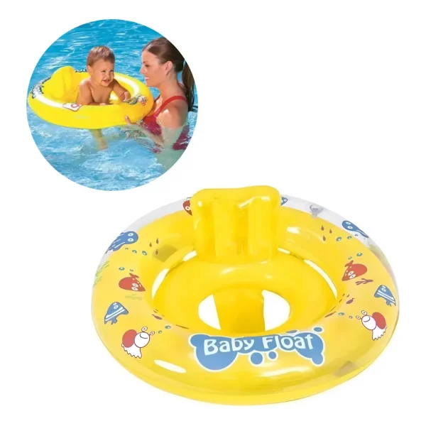 Aro Salvavidas Flotador Inflable Bebe Para Pileta 63cm Amarillo