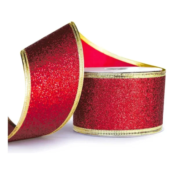 Cintas Navideñas Premium Glitter 6cm 2,70mts Adornos Navidad