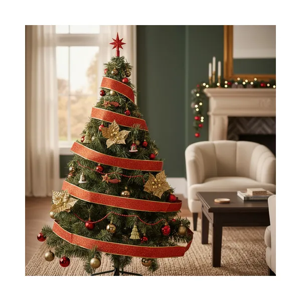 Arbol De Navidad Tronador Lujo 1,50mts Kit 40 Rojo Oro Deco