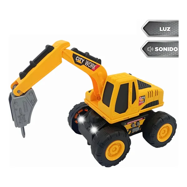 Camion De Construccion Con Luces Y Sonido Amarillo
