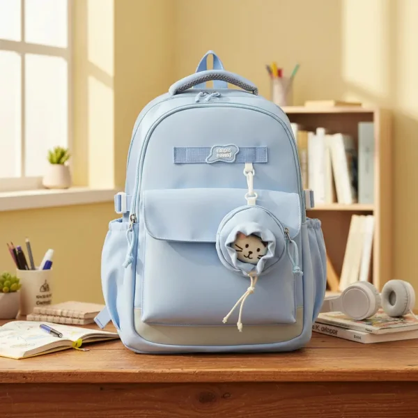 Mochila Escolar Urbana Porta Notebook Con Monedero Y Peluche