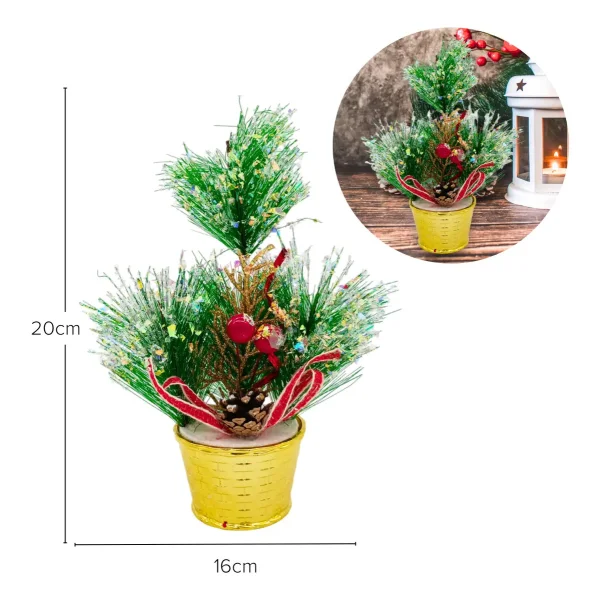 Arbolito De Navidad Decoracion Navideña Pino 20cm Adornos Verde
