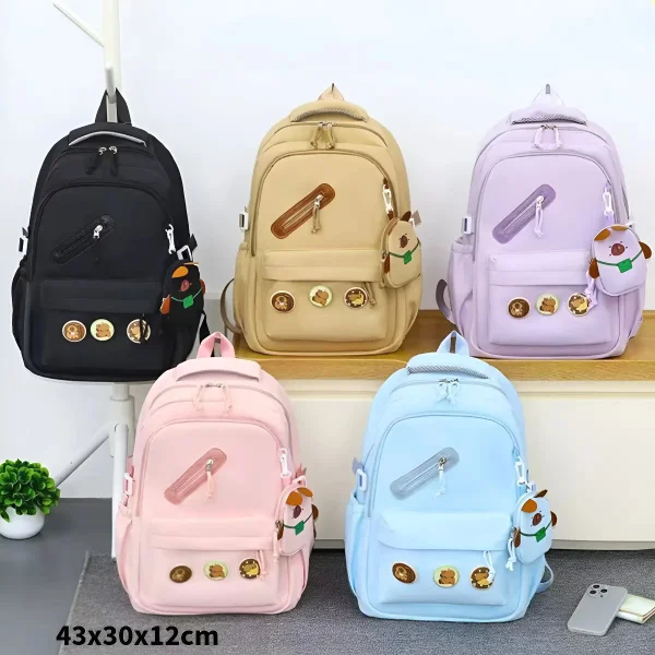 Mochila Infantil Escolar Urbana Capibara Con Monedero