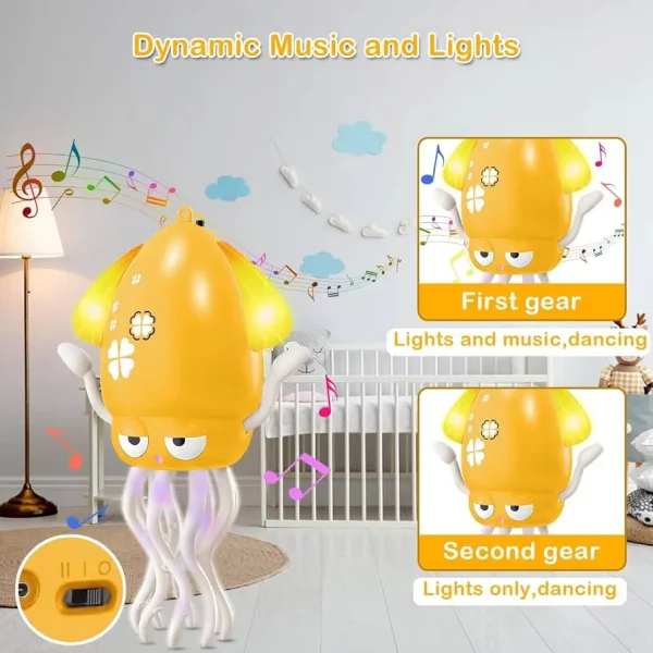 Pulpo Calamar Bailarín Juguete Bebé Niños Luz Musica Usb Rosa
