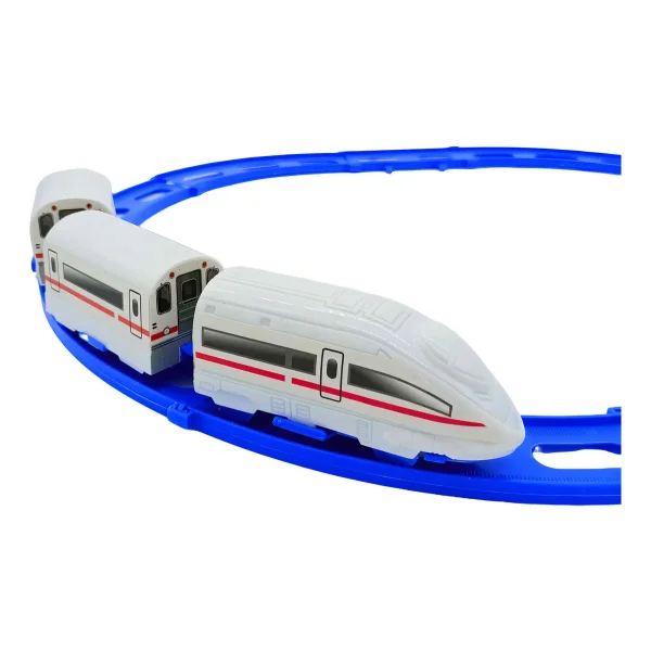 Tren Bala Juguete Pista Alta Velocidad Con Vias Y Sonidos Color Blanco