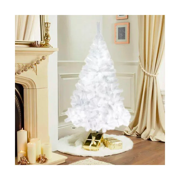 Arbol Navidad Blanco Tronador De Lujo 2.10m Pie Metal Deco