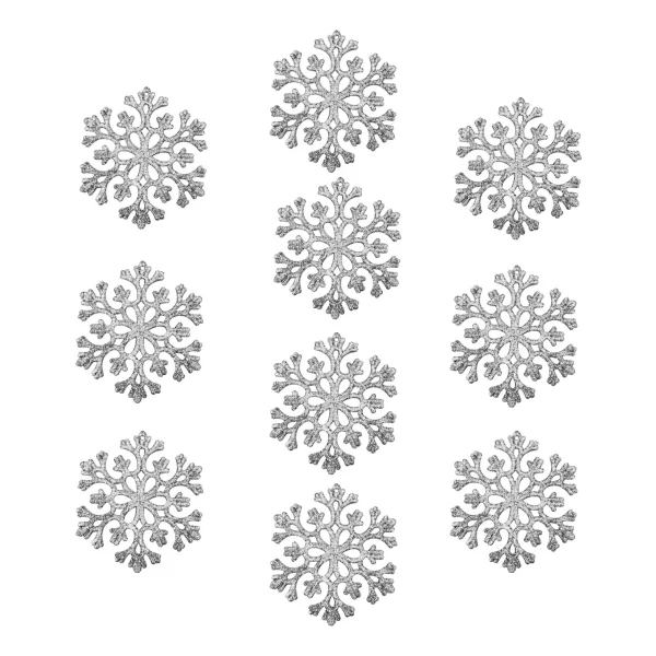 Adorno Colgante Copo De Nieve Decoración Arbol Navidad X10u