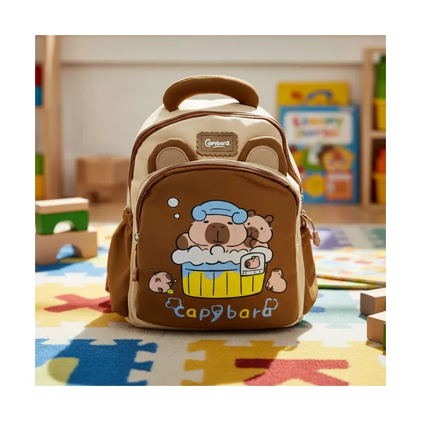 Mochila Infantil Jardin Capibara Para Niños Niñas Escolar