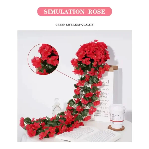 Ramo Flor Planta Colgante Jardin Artificial Interior 80cm