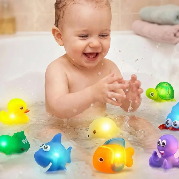 Juguete Bañera Bebé Animales Luz Led Juego Ducha Baño Niños Tiburón