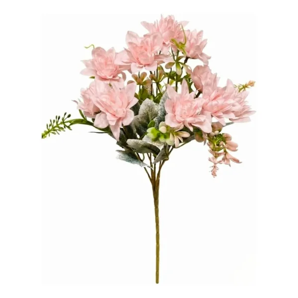 Ramo De Flores Artificiales Dalia 30cm Decoración Hogar Rosa